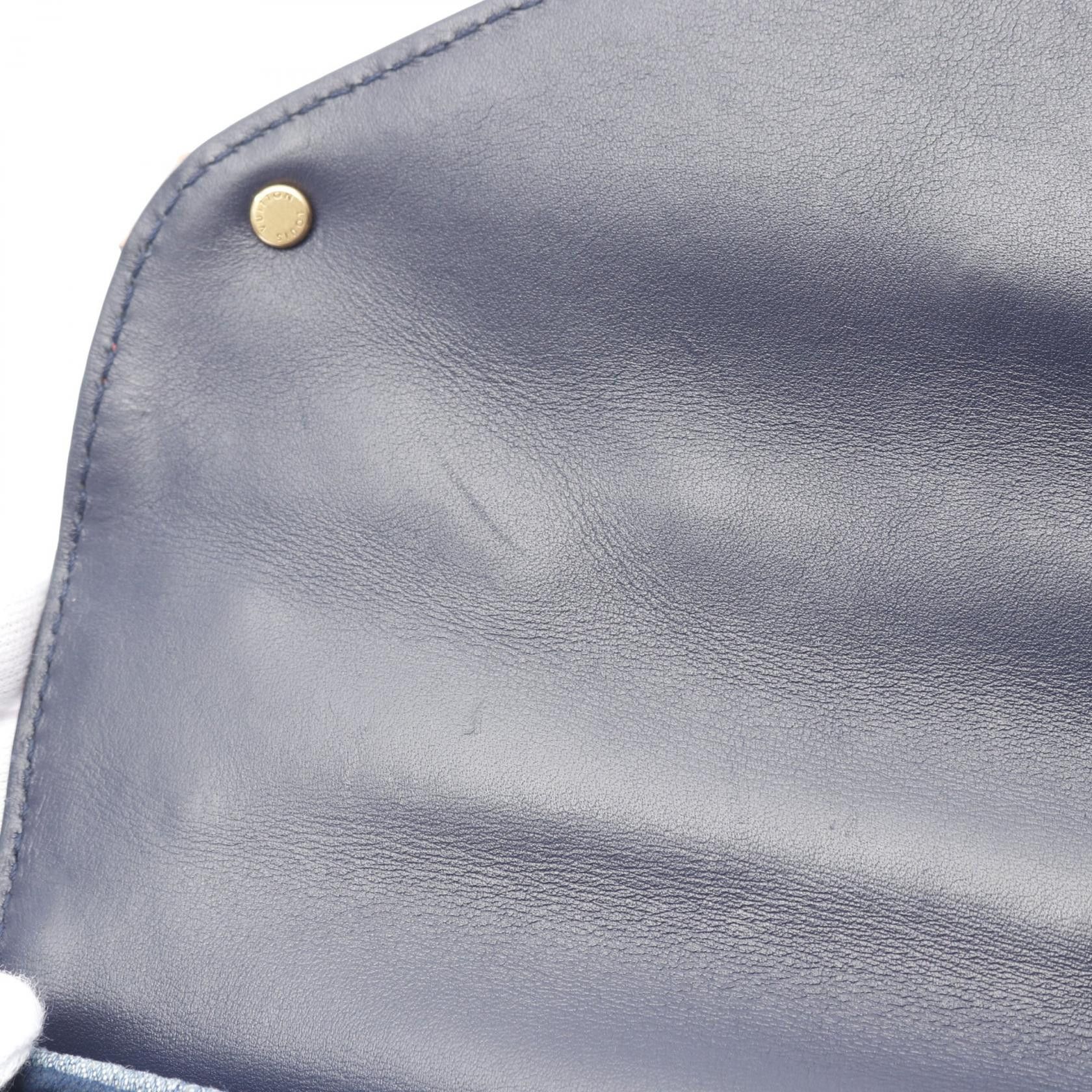 Louis Vuitton New Wave Chain Bag Mm Patchies Shoulder Denim Blue