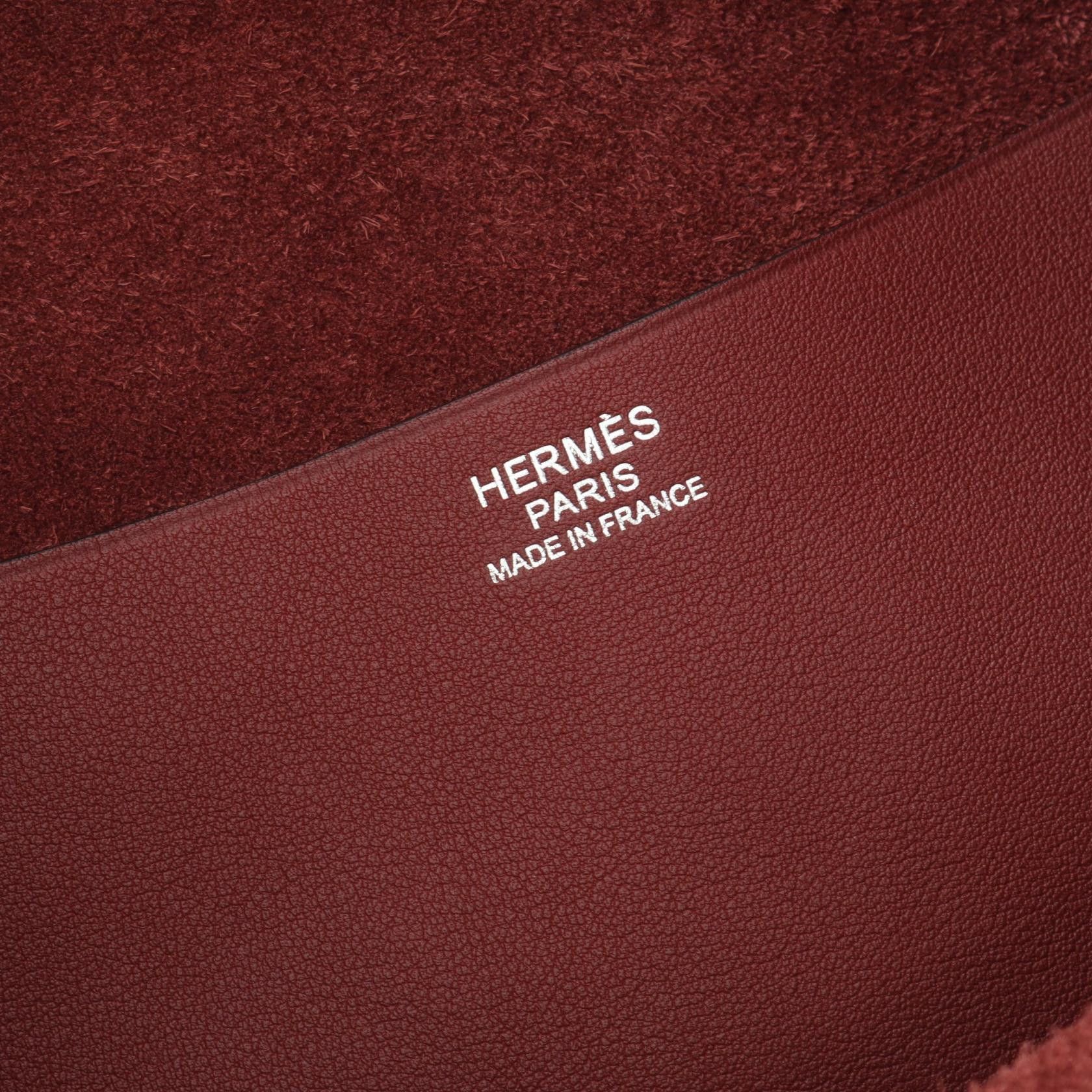Hermes Hermes Wilvorth Rouge Ash One Shoulder Bag Veau Swift Clemence Leather Vache Hunter Bordeaux Silver Hardware T Stamp Size ONE SIZE - 4 Thumbnail