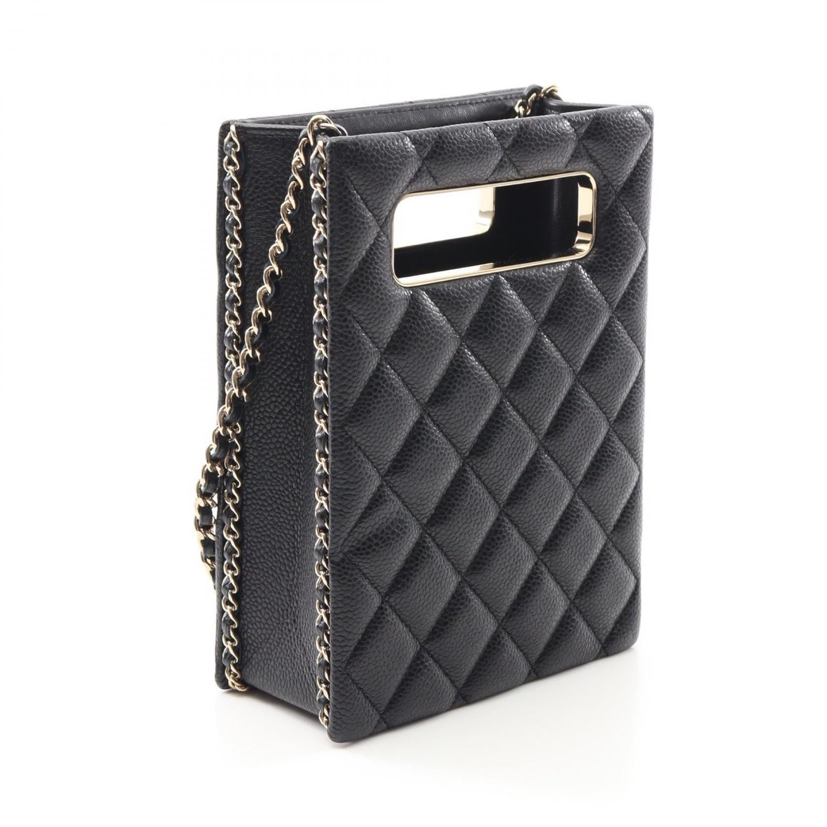 Chanel Chanel Matelasse Evening Chain Shoulder Bag Caviar Skin Black Gold Hardware Size ONE SIZE - 2 Thumbnail
