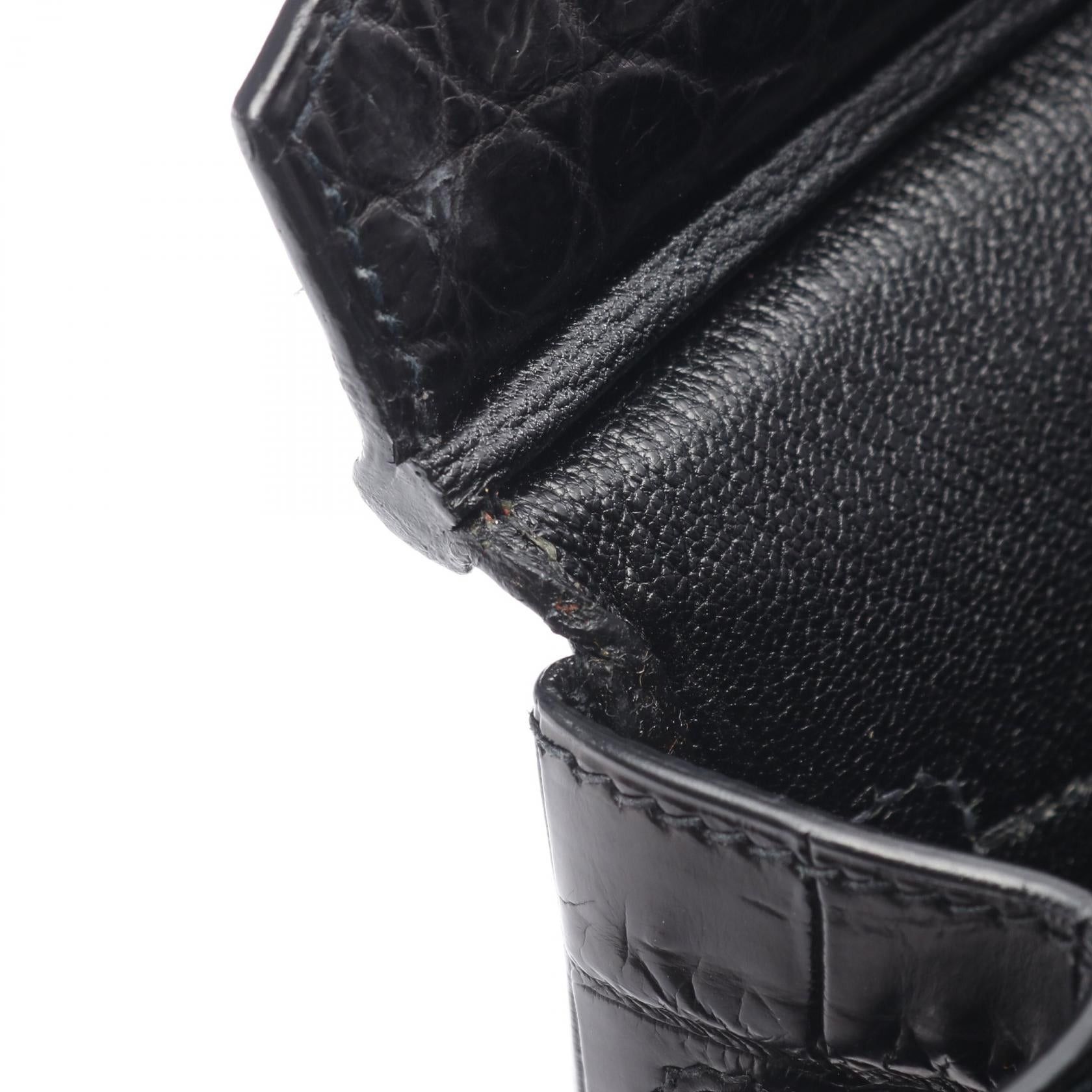 Hermes Hermes Birkin 30 Handbag Niloticus Matte Black Gold Hardware □J Carved Stamp Size ONE SIZE - 9 Thumbnail