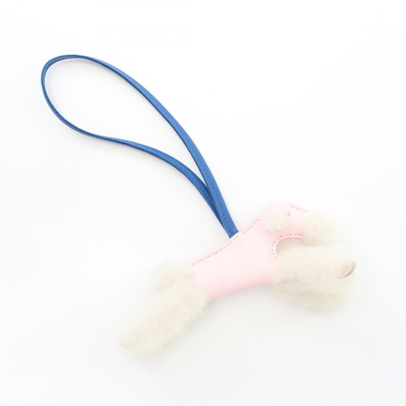 Hermes Hermes Paddy Charm Rose Darling Blue France Bag Aagneau Mouton Light Pink White K Stamp Size ONE SIZE - 2 Thumbnail