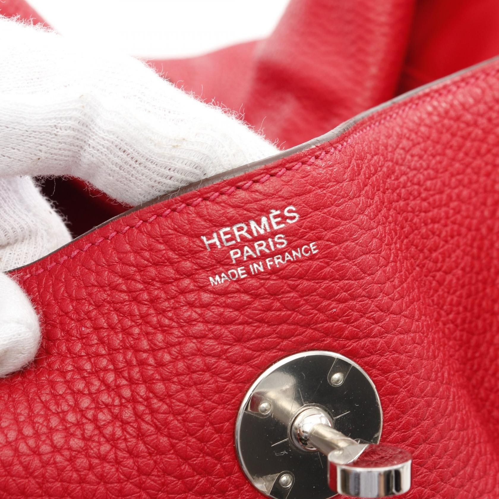 Hermes Hermes Lindy 30 Shoulder Bag Clemence Leather Red Silver Hardware A Stamp Size ONE SIZE - 4 Thumbnail