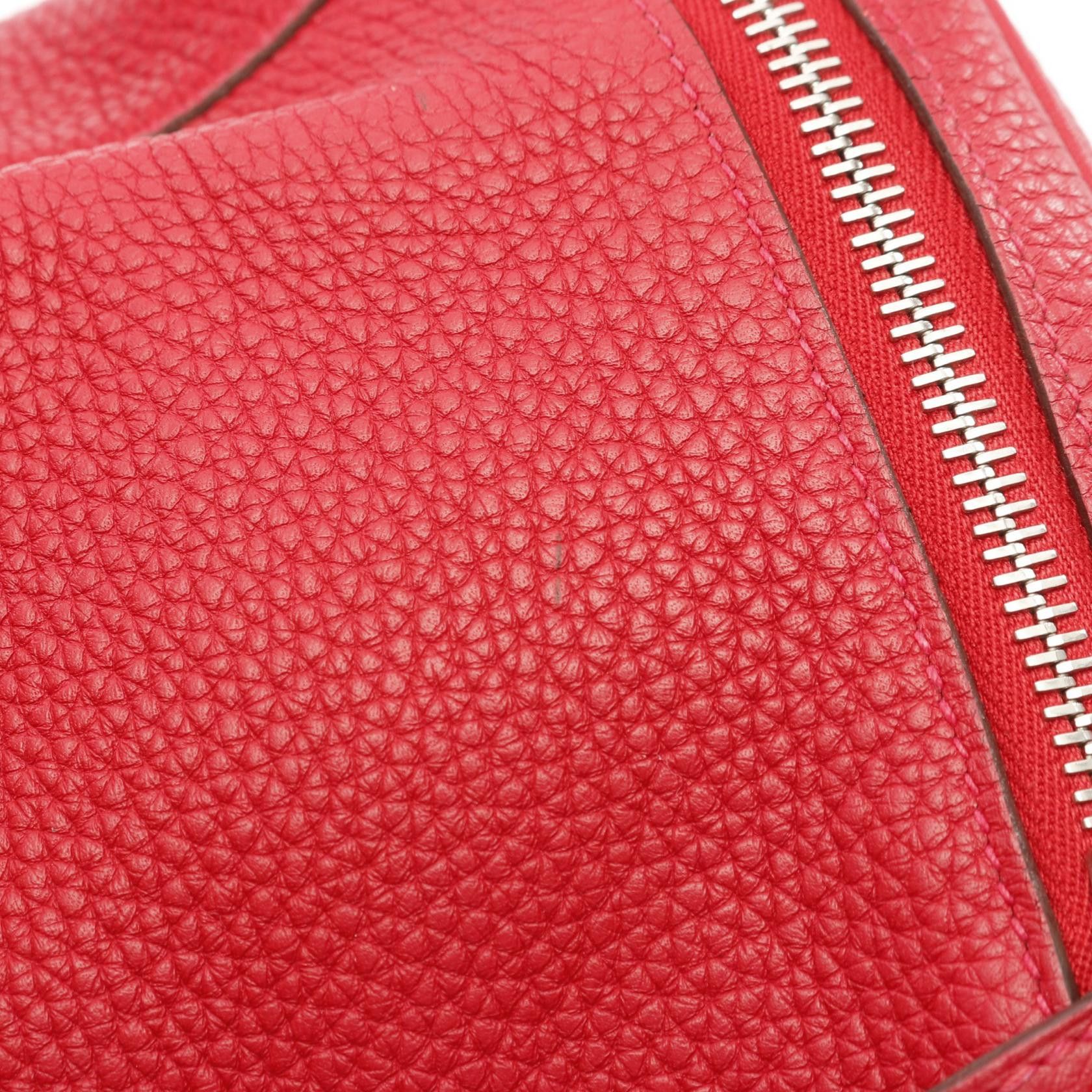 Hermes Hermes Lindy 30 Shoulder Bag Clemence Leather Red Silver Hardware A Stamp Size ONE SIZE - 10 Thumbnail