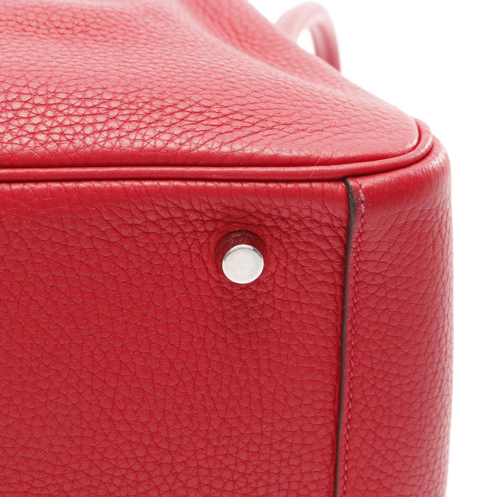 Hermes Hermes Lindy 30 Shoulder Bag Clemence Leather Red Silver Hardware A Stamp Size ONE SIZE - 9 Thumbnail