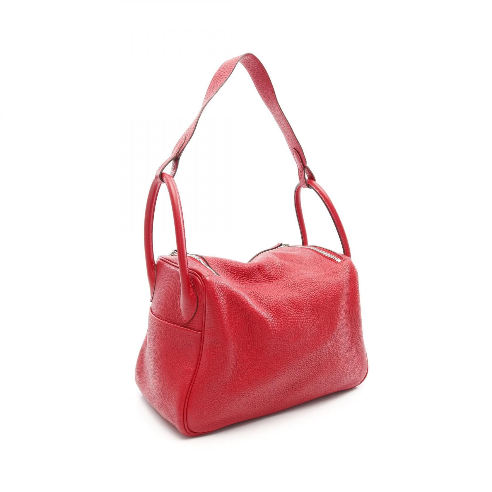 Hermes Hermes Lindy 30 Shoulder Bag Clemence Leather Red Silver Hardware A Stamp Size ONE SIZE - 2 Thumbnail