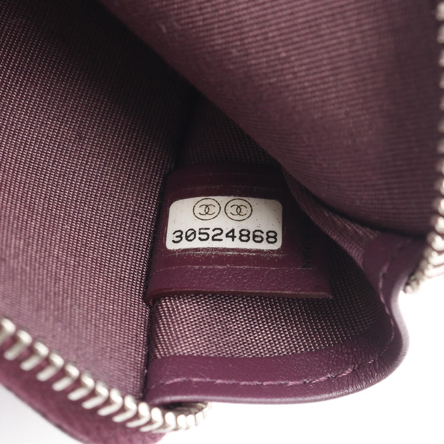 Chanel Chanel Camellia Coin Purse Caviar Skin Purple Silver Hardware With Key Ring Size ONE SIZE - 5 Thumbnail