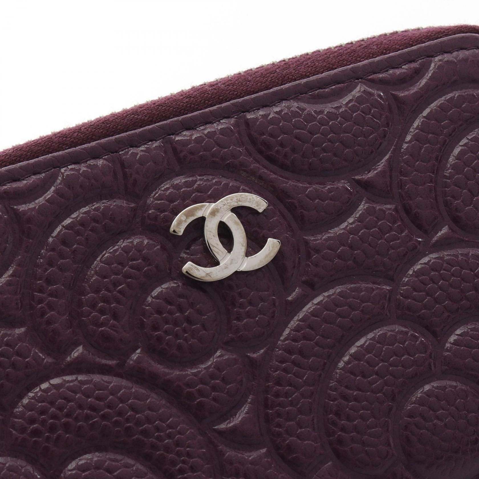 Chanel Chanel Camellia Coin Purse Caviar Skin Purple Silver Hardware With Key Ring Size ONE SIZE - 6 Thumbnail