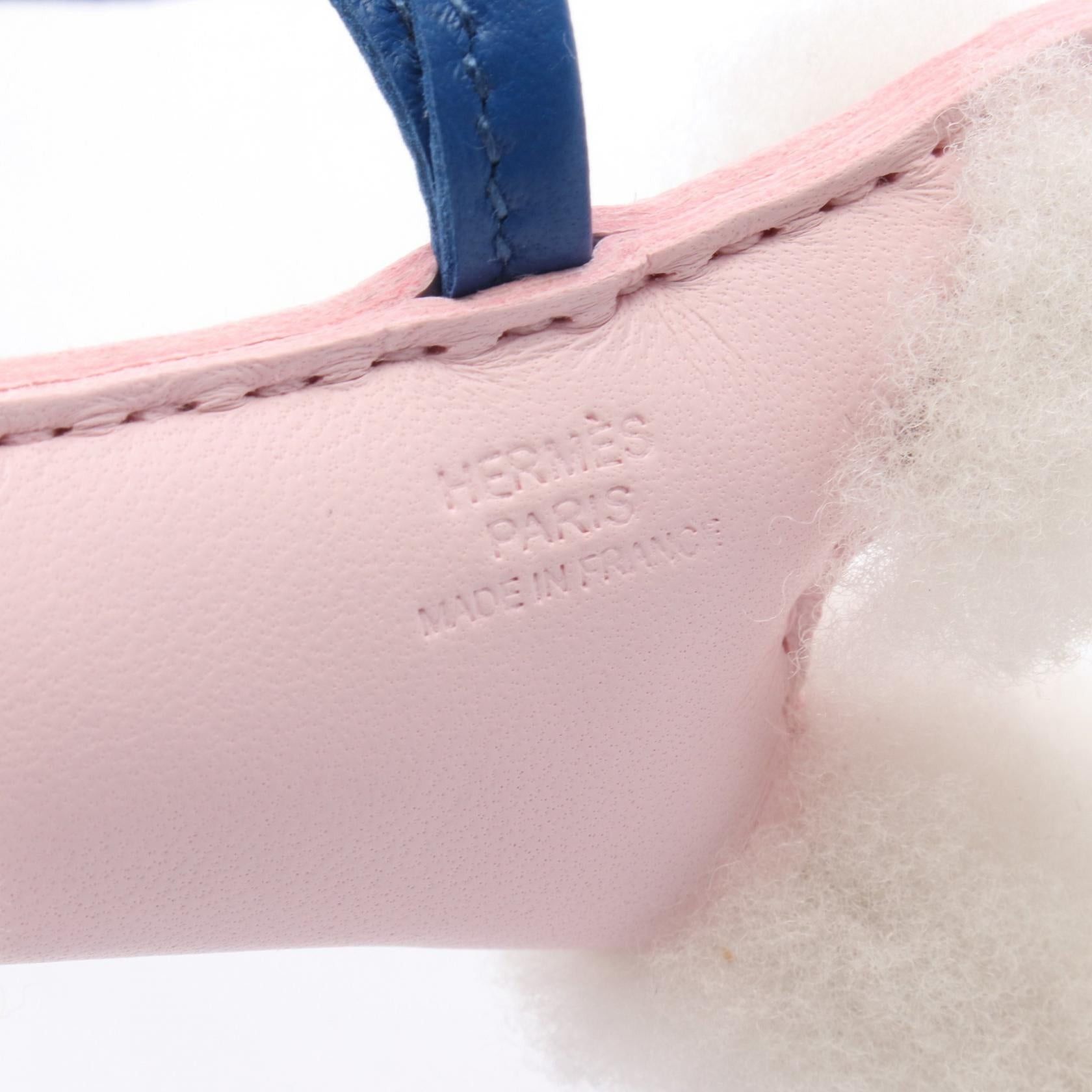 Hermes Hermes Paddy Charm Rose Darling Blue France Bag Aagneau Mouton Light Pink K Stamp Size ONE SIZE - 3 Thumbnail