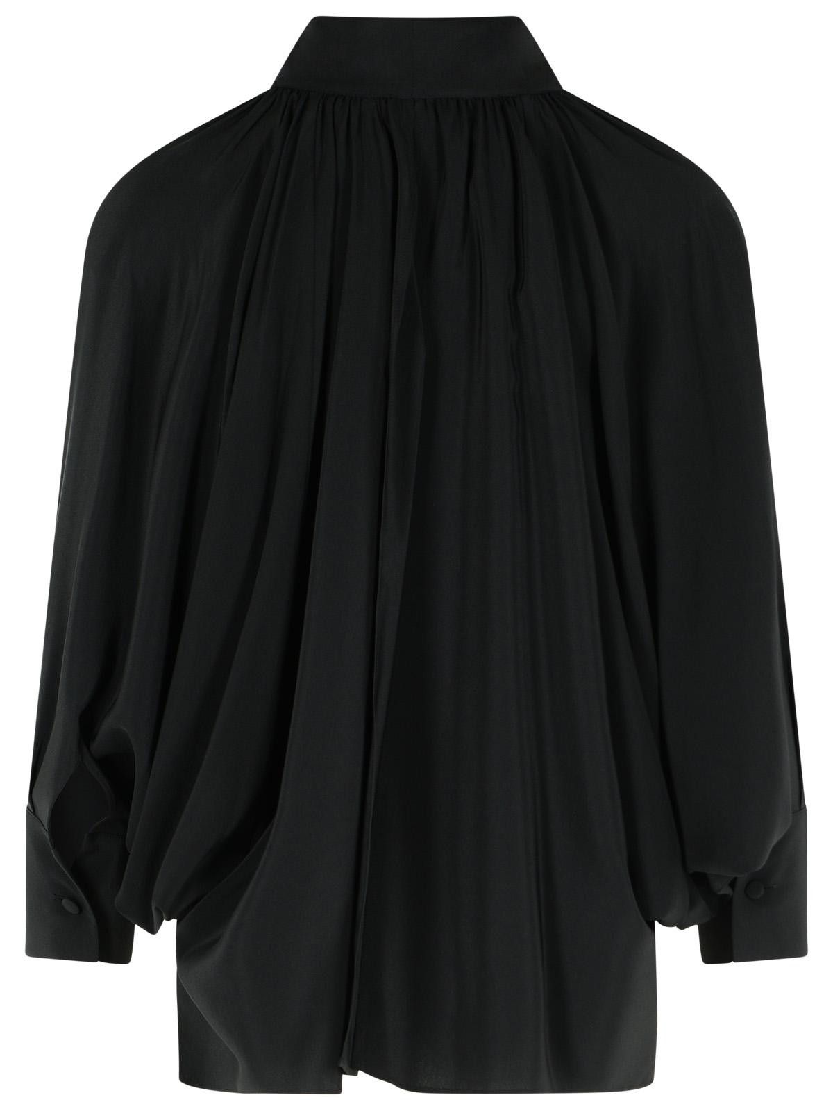 Max Mara MAX MARA 'Leonida' Black Silk Shirt Size M / US 6-8 / IT 42-44 - 3 Thumbnail