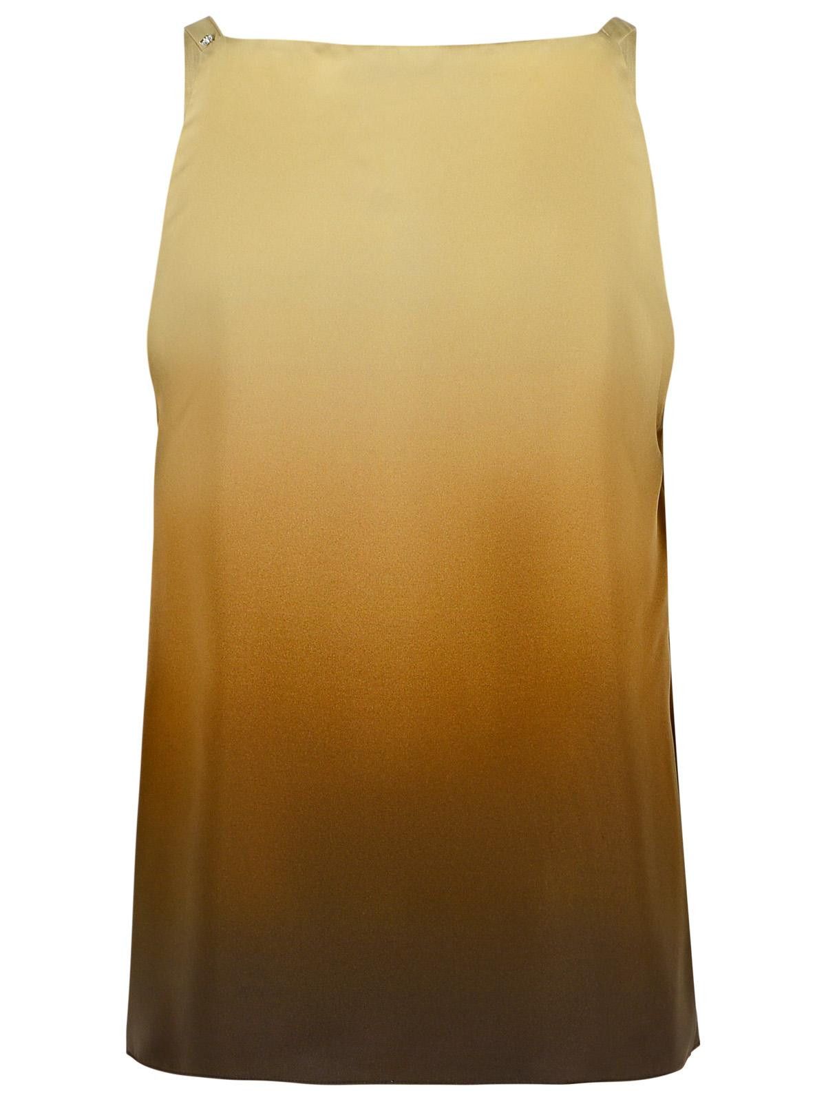Sportmax SPORTMAX 'Alcuno' Beige Gradient Silk Top Size S / US 4 / IT 40 - 3 Thumbnail