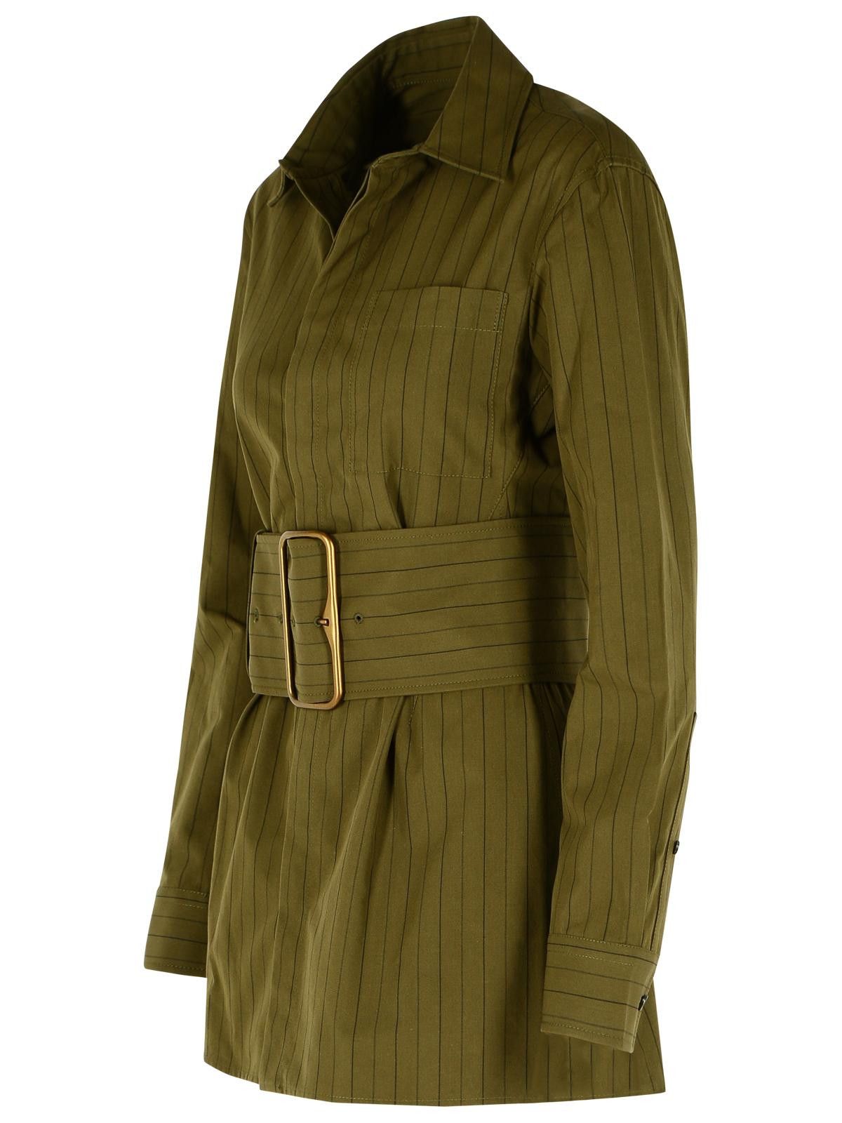 Burberry BURBERRY Green Cotton Mini Dress Size XS / US 0-2 / IT 36-38 - 2 Thumbnail