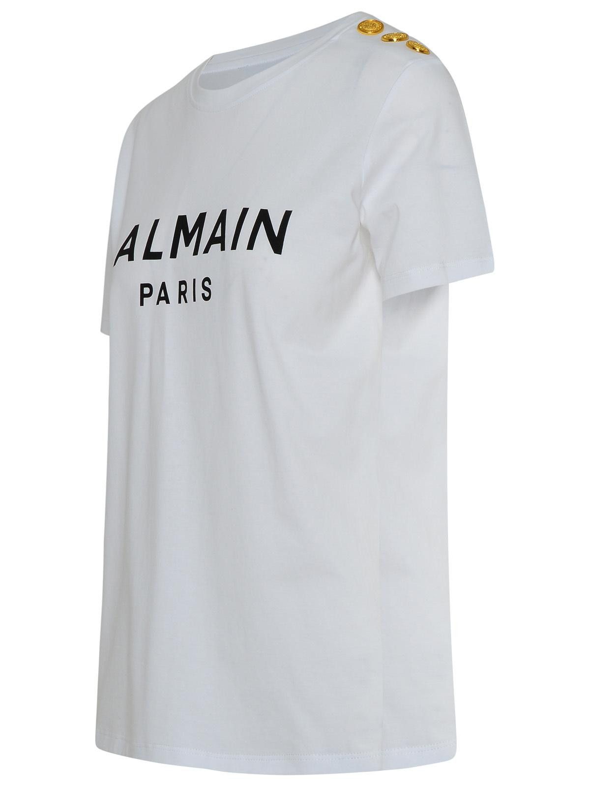 Balmain BALMAIN White Cotton T-Shirt Size XL / US 12-14 / IT 48-50 - 2 Thumbnail
