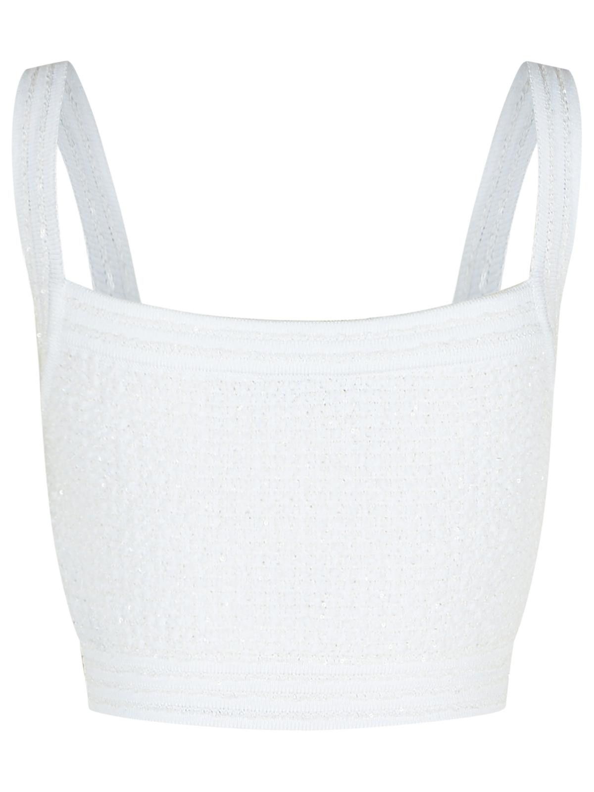 Balmain BALMAIN White Cotton Blend Top Size M / US 6-8 / IT 42-44 - 3 Thumbnail