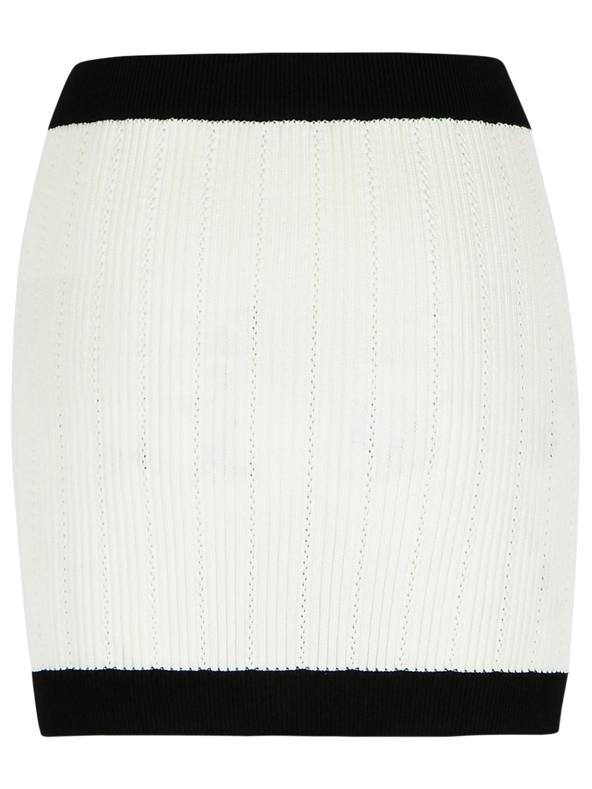 Balmain BALMAIN Mini Skirt In White Viscose Blend Size 27" / US 4 / IT 40 - 3 Thumbnail