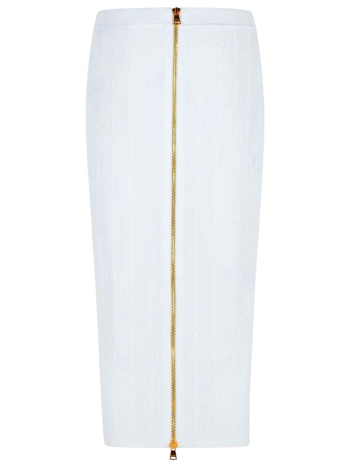 Balmain BALMAIN Long Skirt In White Viscose Blend Size 26" / US 2 / IT 38 - 3 Thumbnail