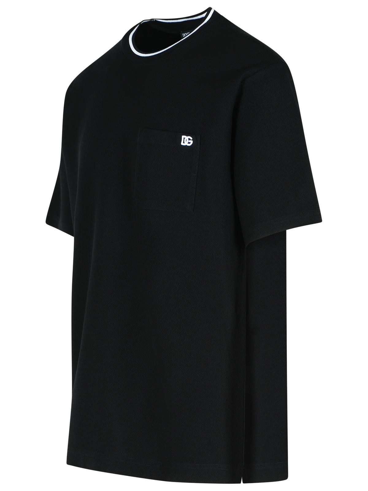 Dolce & Gabbana DOLCE & GABBANA Black Cotton T-Shirt Size US L / EU 52-54 / 3 - 2 Thumbnail