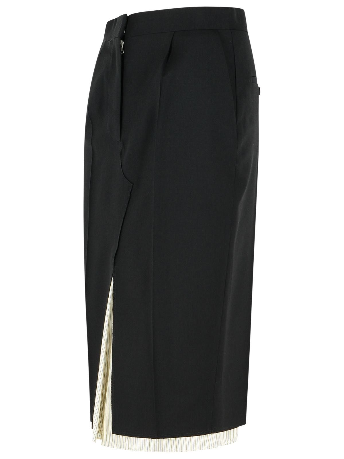 Marni MARNI Midi Skirt In Cool Black Virgin Wool With Exposed Lining Size 26" / US 2 / IT 38 - 2 Thumbnail