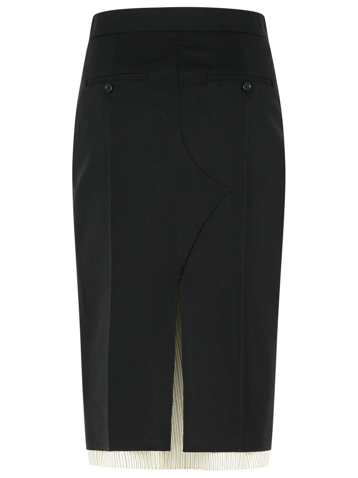 Marni MARNI Midi Skirt In Cool Black Virgin Wool With Exposed Lining Size 26" / US 2 / IT 38 - 3 Thumbnail