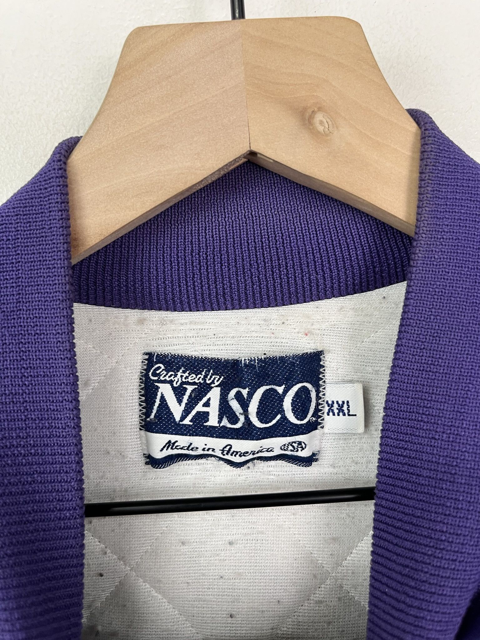 Vintage Vintage 90s Purple Gray Fleece Sleeve Varsity Jacket Size XXL Size US XXL / EU 58 / 5 - 2 Thumbnail