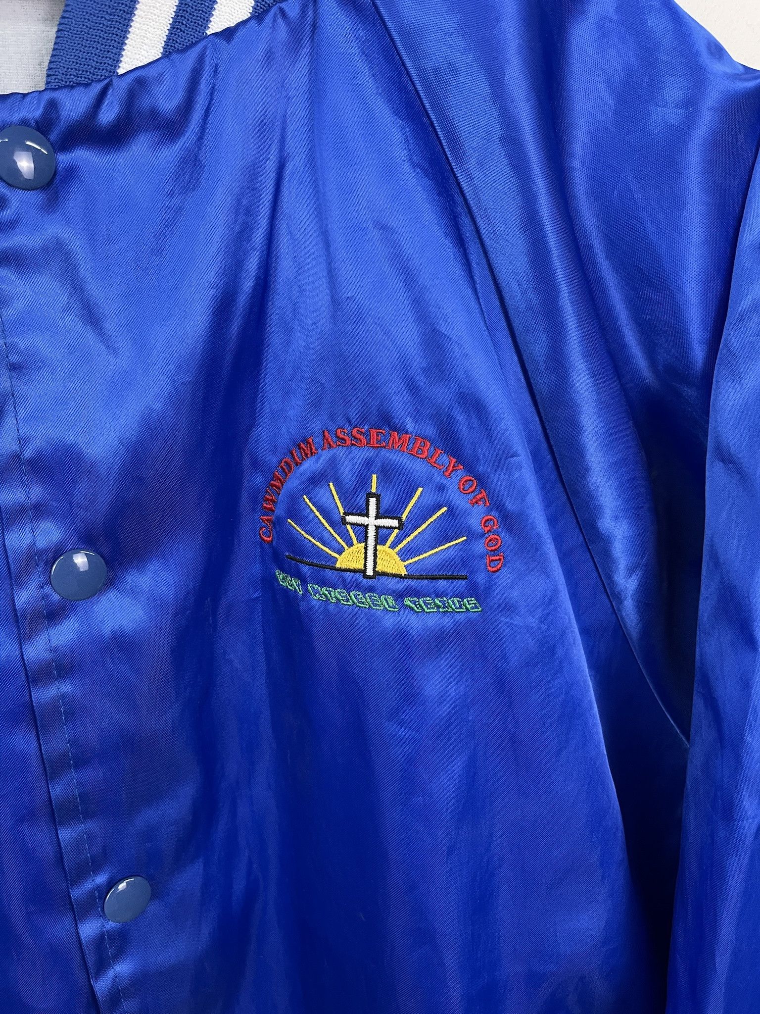 The North Face Vintage 90s Christian Satin Jacket Auburn Snap Windbreaker Coat Size M Size US M / EU 48-50 / 2 - 2 Thumbnail