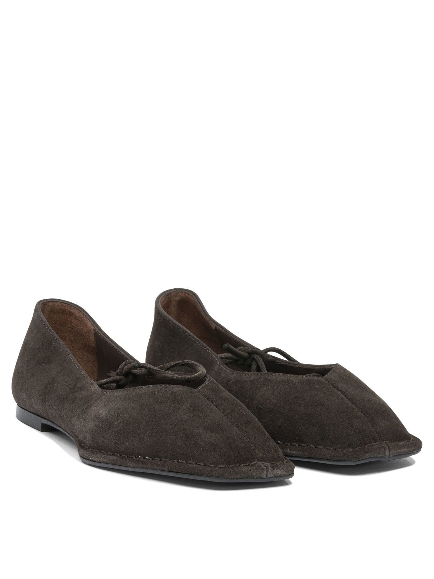 フラットシューズ Alohas Sway Suede Coffee Brown Leather Ballet Flats Sway Suede Coffee Brown Leather Ballet Flats | ALOHAS
