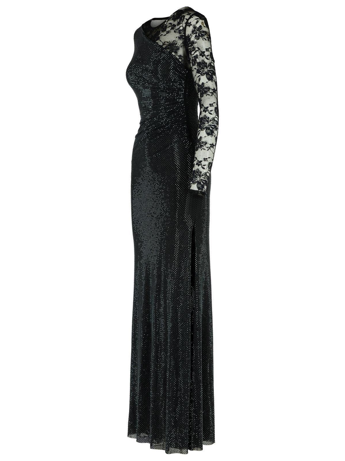 Self-Portrait SELF PORTRAIT 'Rhinestone' Black Polyester Dress Size S / US 4 / IT 40 - 2 Thumbnail