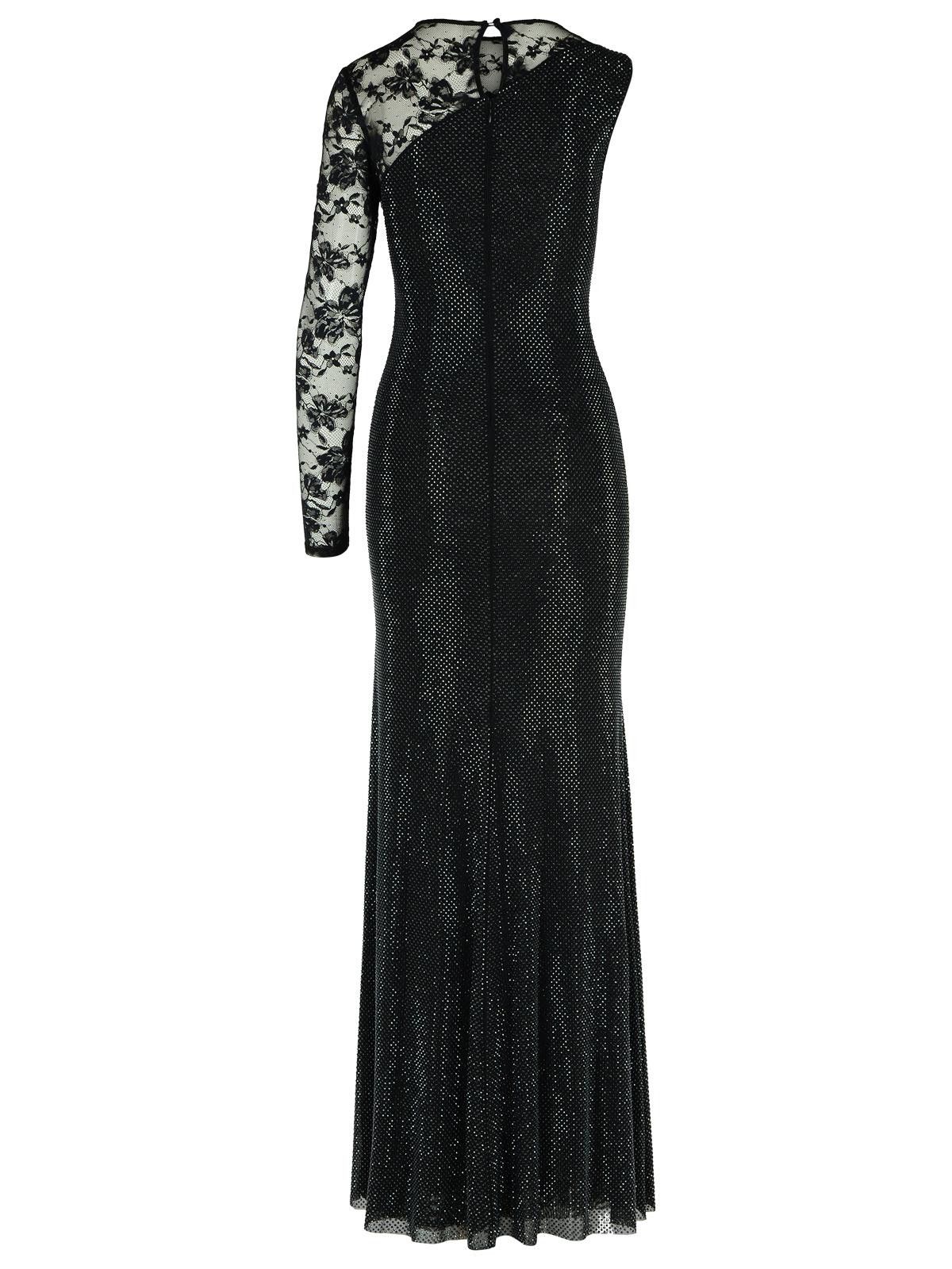 Self-Portrait SELF PORTRAIT 'Rhinestone' Black Polyester Dress Size S / US 4 / IT 40 - 3 Thumbnail