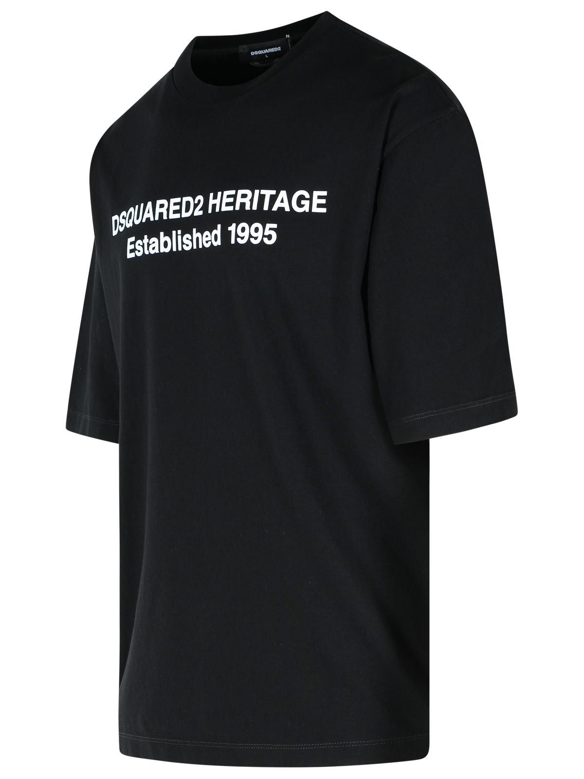 Dsquared2 DSQUARED2 'Heritage' Black Cotton T-Shirt Size US XL / EU 56 / 4 - 2 Thumbnail