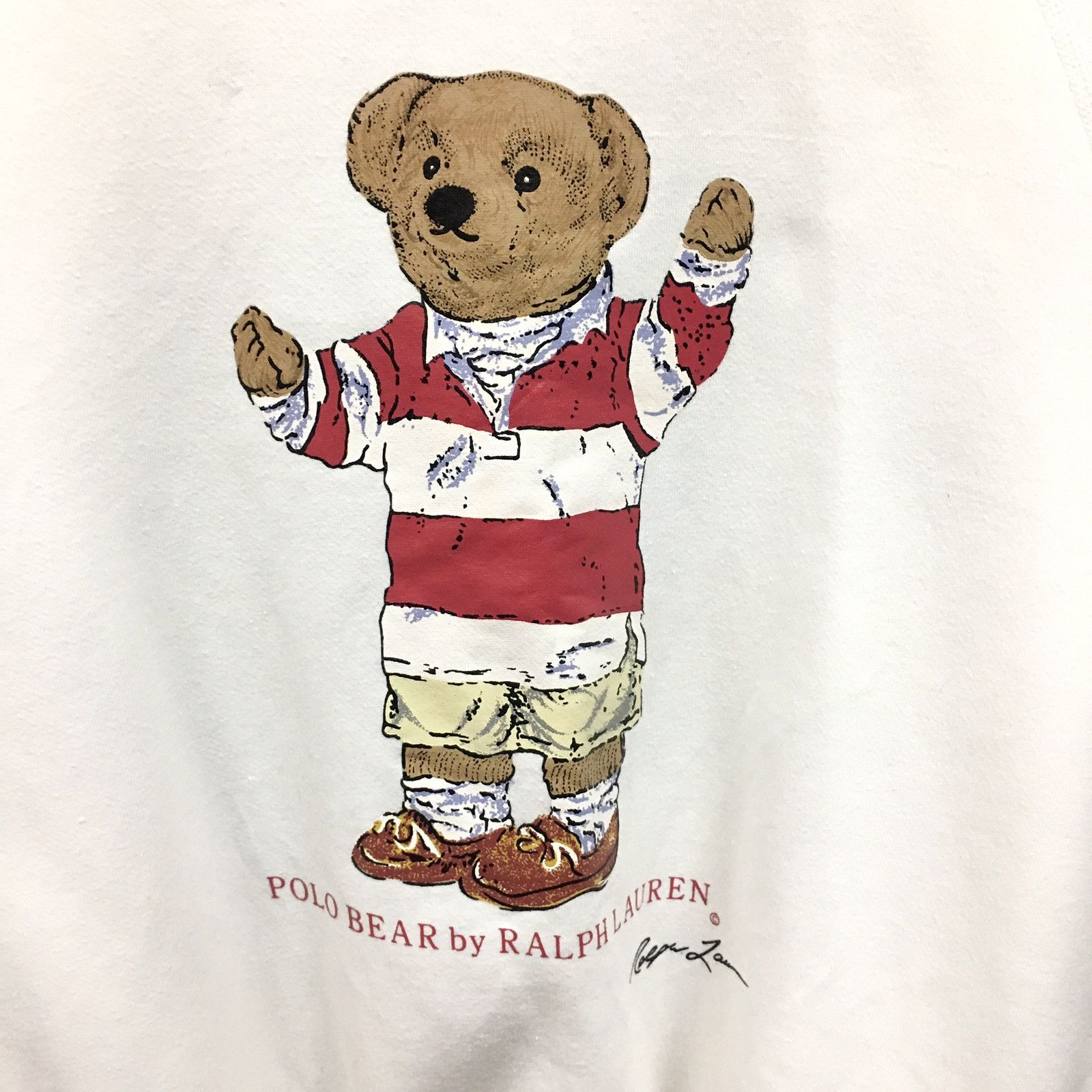 Polo Ralph Lauren Vintage Polo Bear Ralph Lauren White Sweater Size US M / EU 48-50 / 2 - 3 Thumbnail