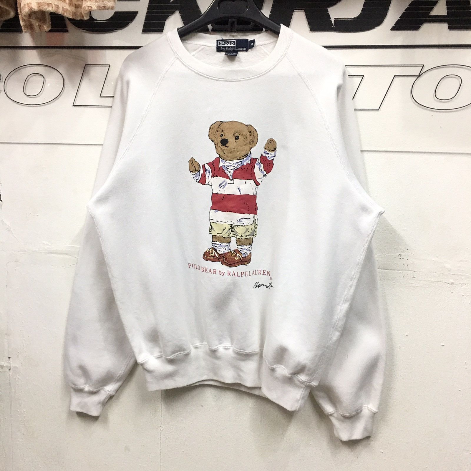 Polo Ralph Lauren Vintage Polo Bear Ralph Lauren White Sweater Size US M / EU 48-50 / 2 - 1 Thumbnail