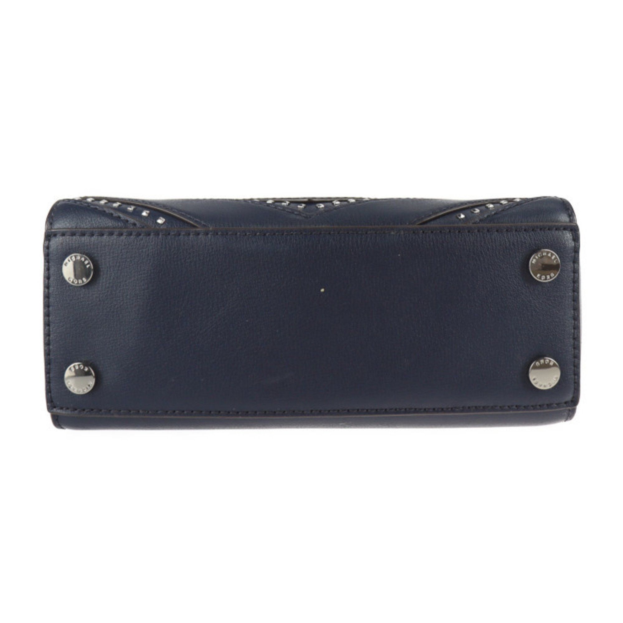 Michael Kors Michael Kors ELLIS Handbag 35H9SE0S1I Leather Navy Studs Chain Shoulder Bag Tote R2101103001005 Size ONE SIZE - 4 Thumbnail