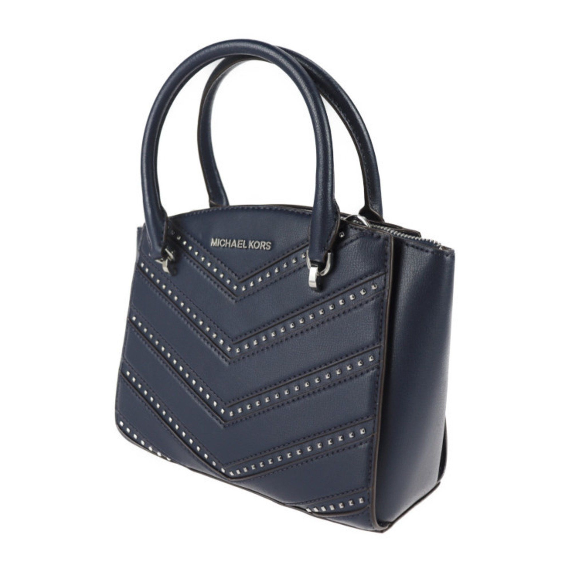 Michael Kors Michael Kors ELLIS Handbag 35H9SE0S1I Leather Navy Studs Chain Shoulder Bag Tote R2101103001005 Size ONE SIZE - 2 Thumbnail