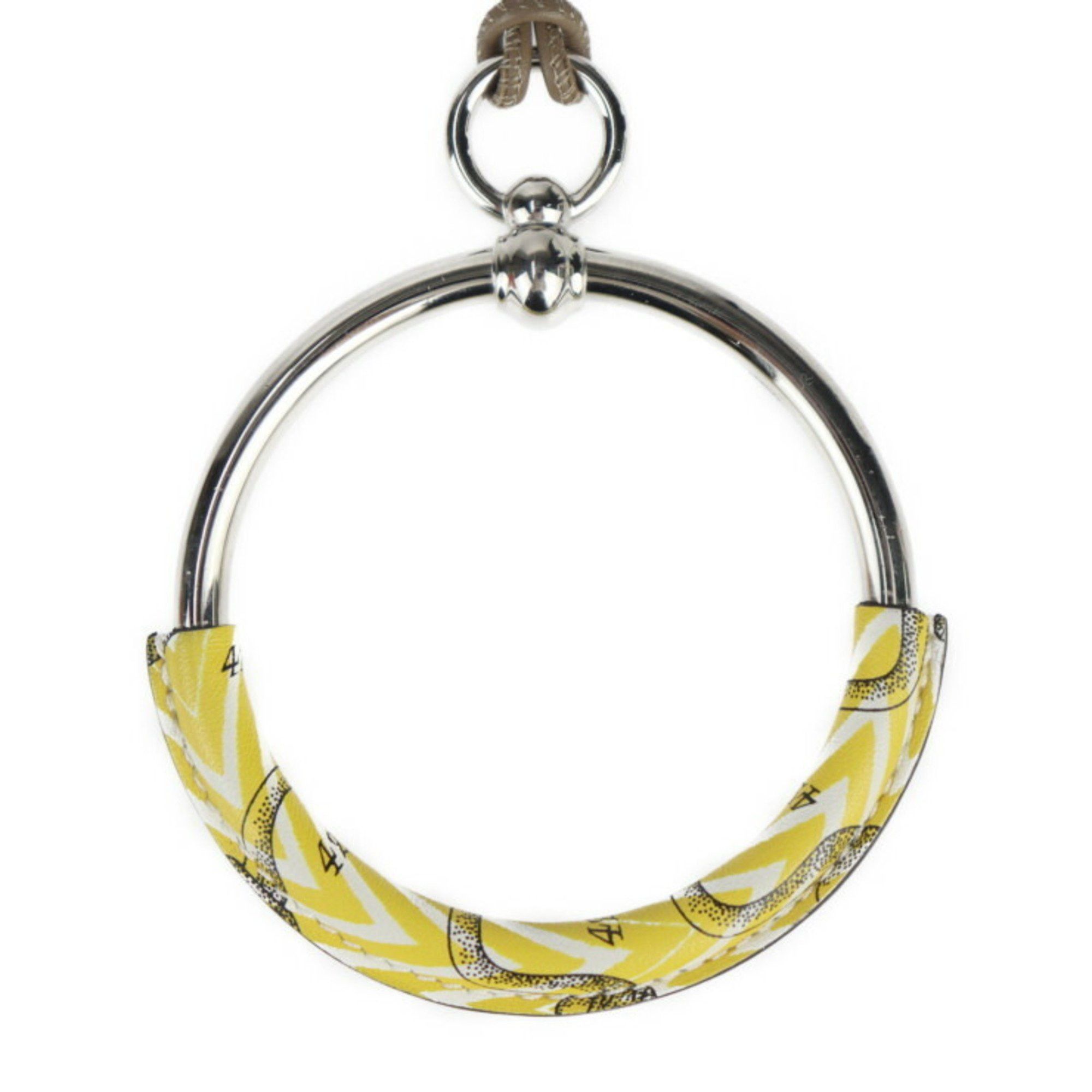 Hermes HERMES Loop Necklace DELLA CAVALLERIA - Veau Swift Metal Yellow Silver Pendant R2426083012116 Size ONE SIZE - 3 Thumbnail