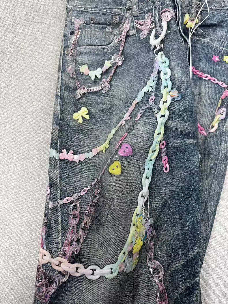 Acne Studios Acne Studios 3D Print Loose Wide Leg Jeans-yf Size US 44 / EU 60 - 3 Thumbnail