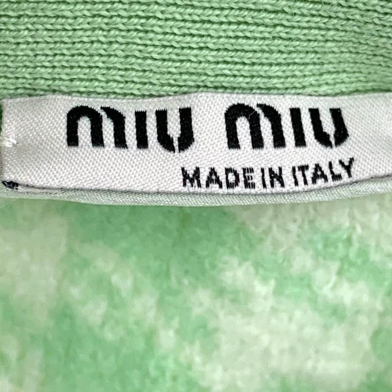 Celine MiuMiu Green Plaid Knit Cardigan Jacket Size M / US 6-8 / IT 42-44 - 6 Thumbnail
