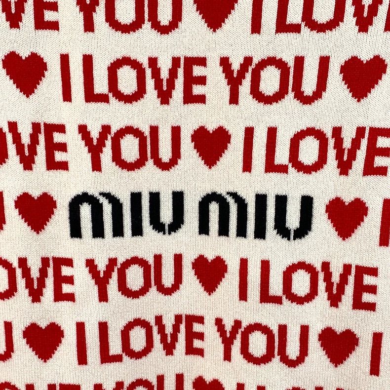 Miu Miu MiuMiu Red Logo Knit Cardigan Sweater Size XS / US 0-2 / IT 36-38 - 5 Thumbnail