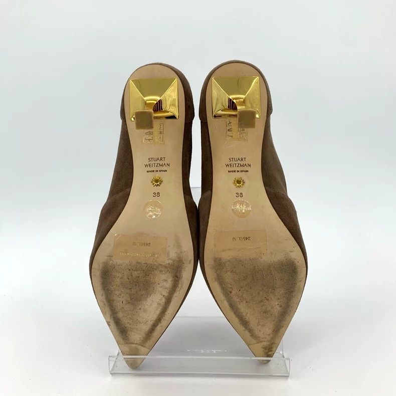 Jimmy Choo Stuart Weitzman Brown Suede Pointed Heels Size US 8 / IT 38 - 5 Thumbnail