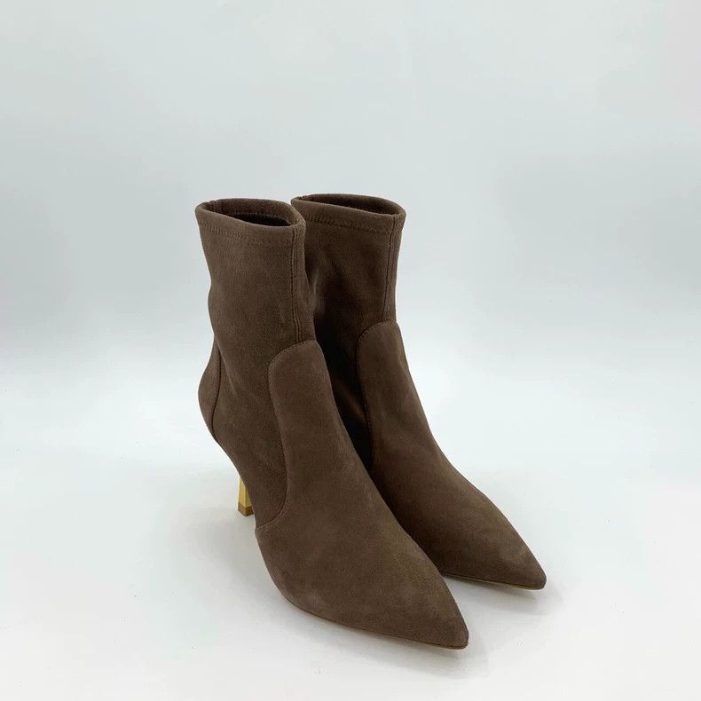 Jimmy Choo Stuart Weitzman Brown Suede Pointed Heels Size US 8 / IT 38 - 2 Thumbnail