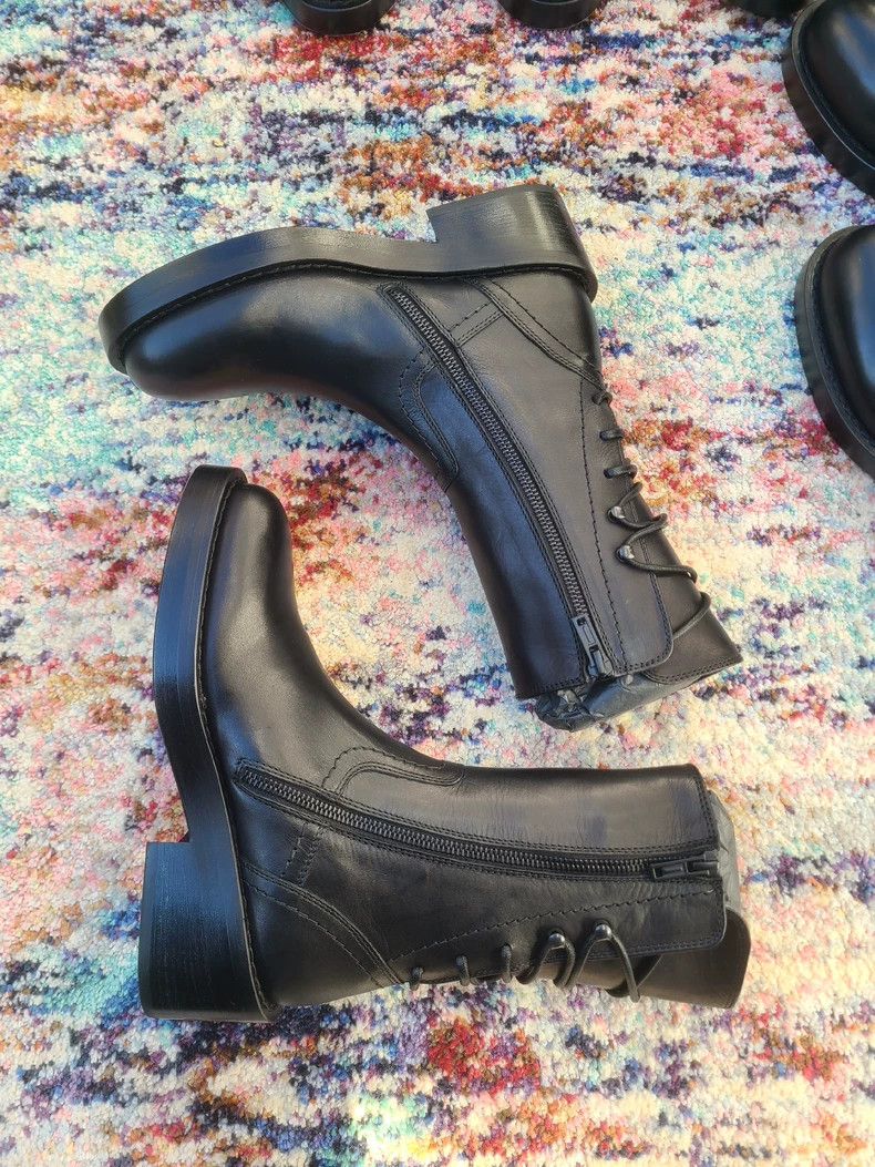 Ann Demeulemeester Ann Demeulemeester Women's Black Ankle Boots Size US 6 / IT 36 - 3 Thumbnail