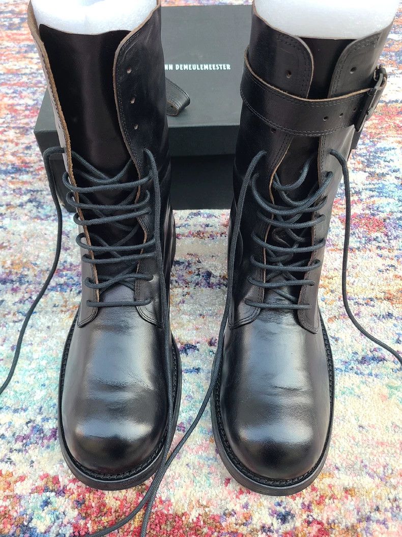 Ann Demeulemeester Ann Demeulemeester Black Combat Boots Size US 10 / IT 40 - 2 Thumbnail