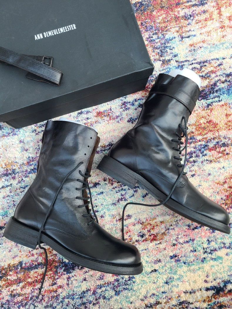 Ann Demeulemeester Ann Demeulemeester Black Combat Boots Size US 10 / IT 40 - 4 Thumbnail