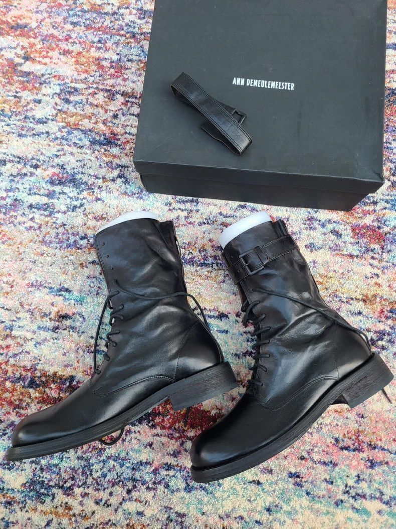 Ann Demeulemeester Ann Demeulemeester Black Combat Boots Size US 10 / IT 40 - 5 Thumbnail