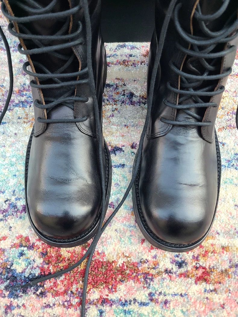 Ann Demeulemeester Ann Demeulemeester Black Combat Boots Size US 10 / IT 40 - 3 Thumbnail