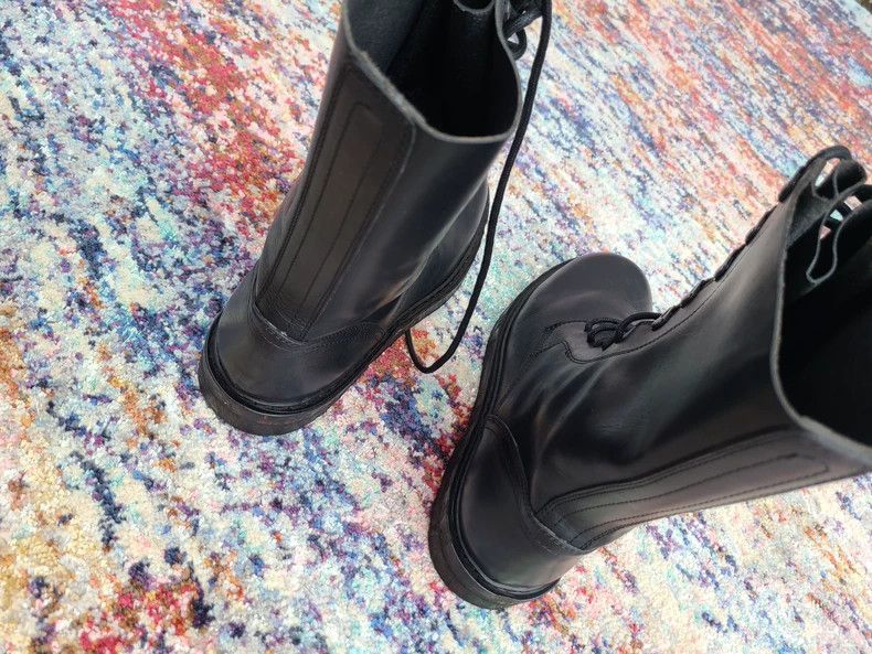 Ann Demeulemeester Ann Demeulemeester Black Military Boots Size US 8 / IT 38 - 4 Thumbnail