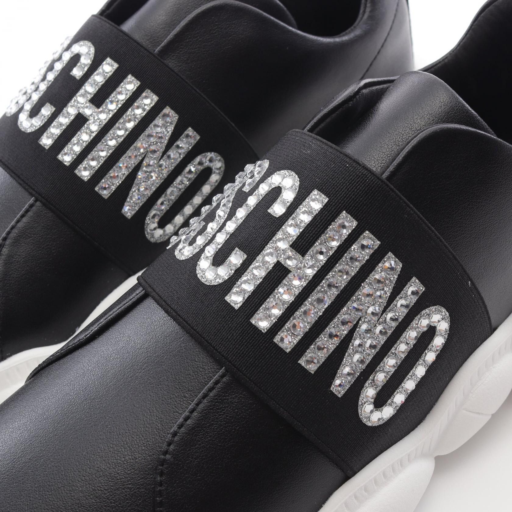 Moschino Moschino Moschino Logo Leather Fabric Sneakers Leather Shoes Size ONE SIZE - 7 Thumbnail