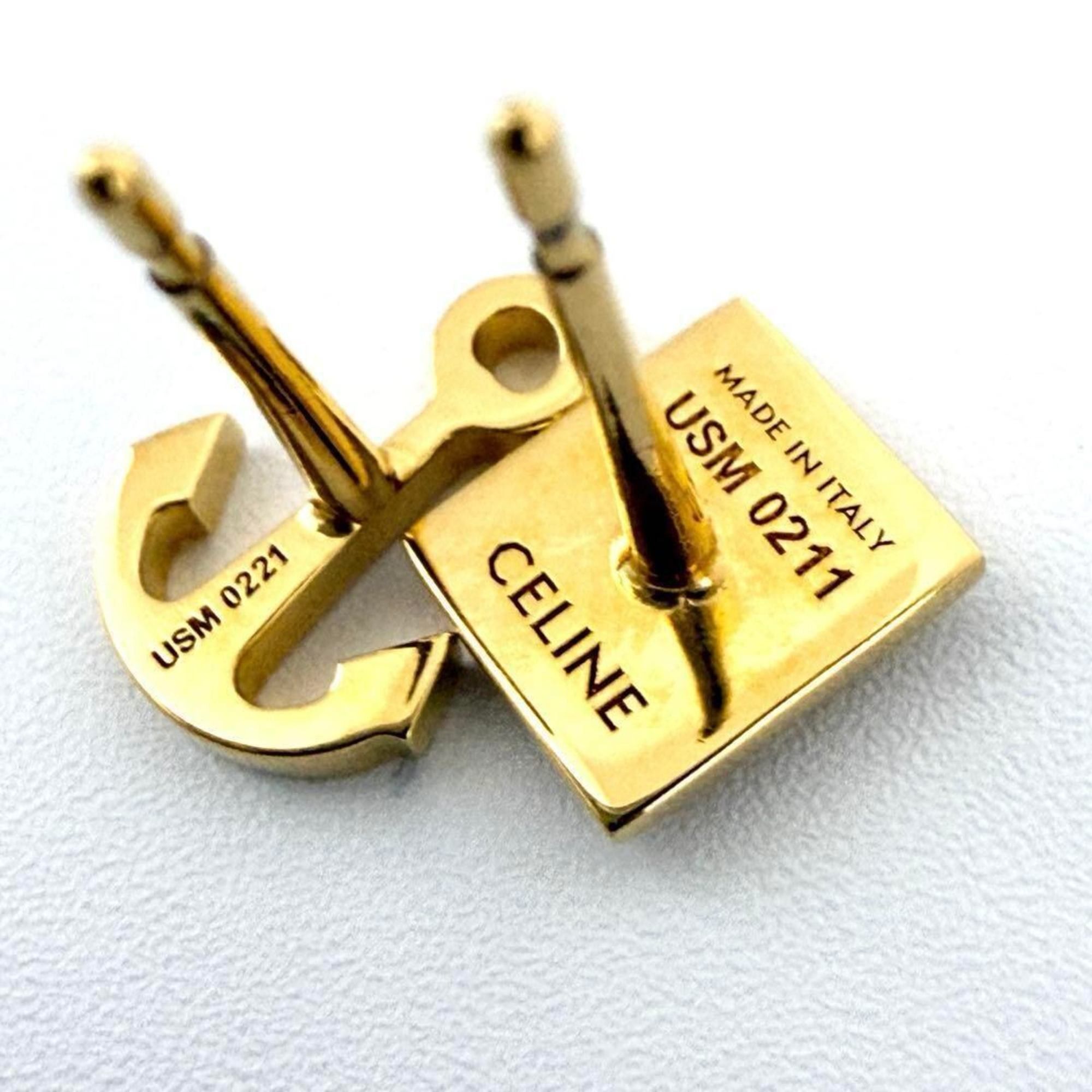 Celine Celine Women's Asymmetrical Earrings C Logo Anchor Size ONE SIZE - 7 Thumbnail