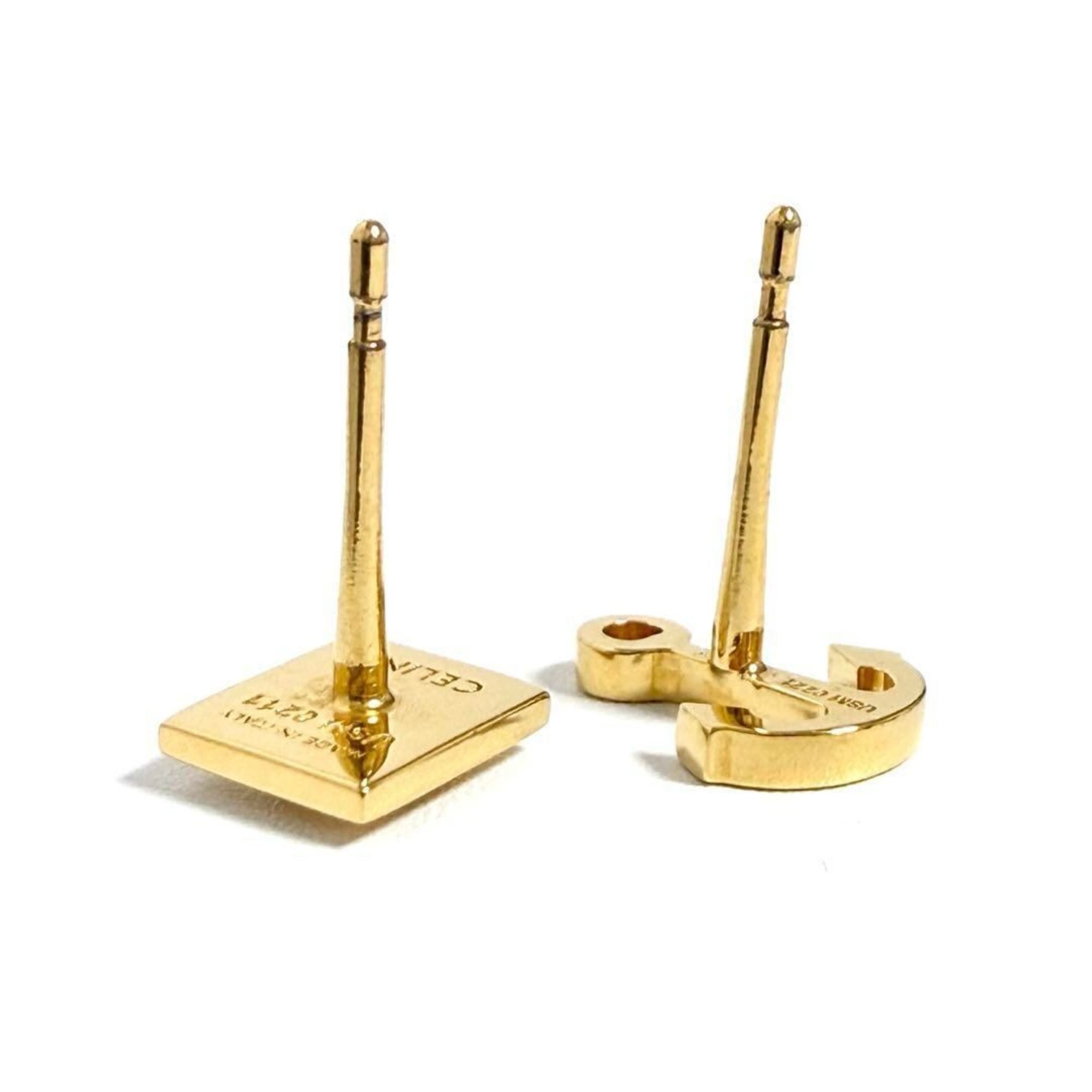 Celine Celine Women's Asymmetrical Earrings C Logo Anchor Size ONE SIZE - 4 Thumbnail