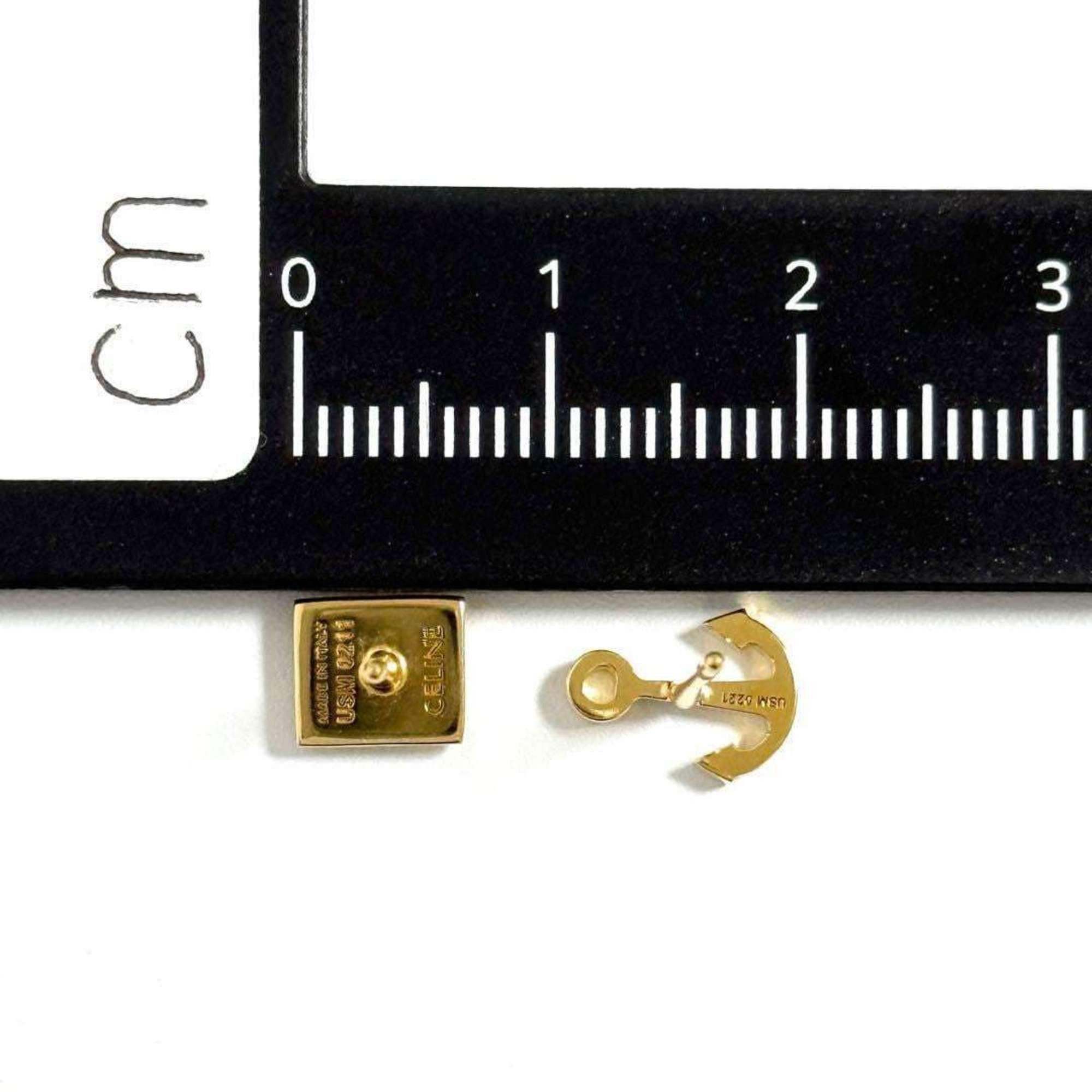 Celine Celine Women's Asymmetrical Earrings C Logo Anchor Size ONE SIZE - 8 Thumbnail