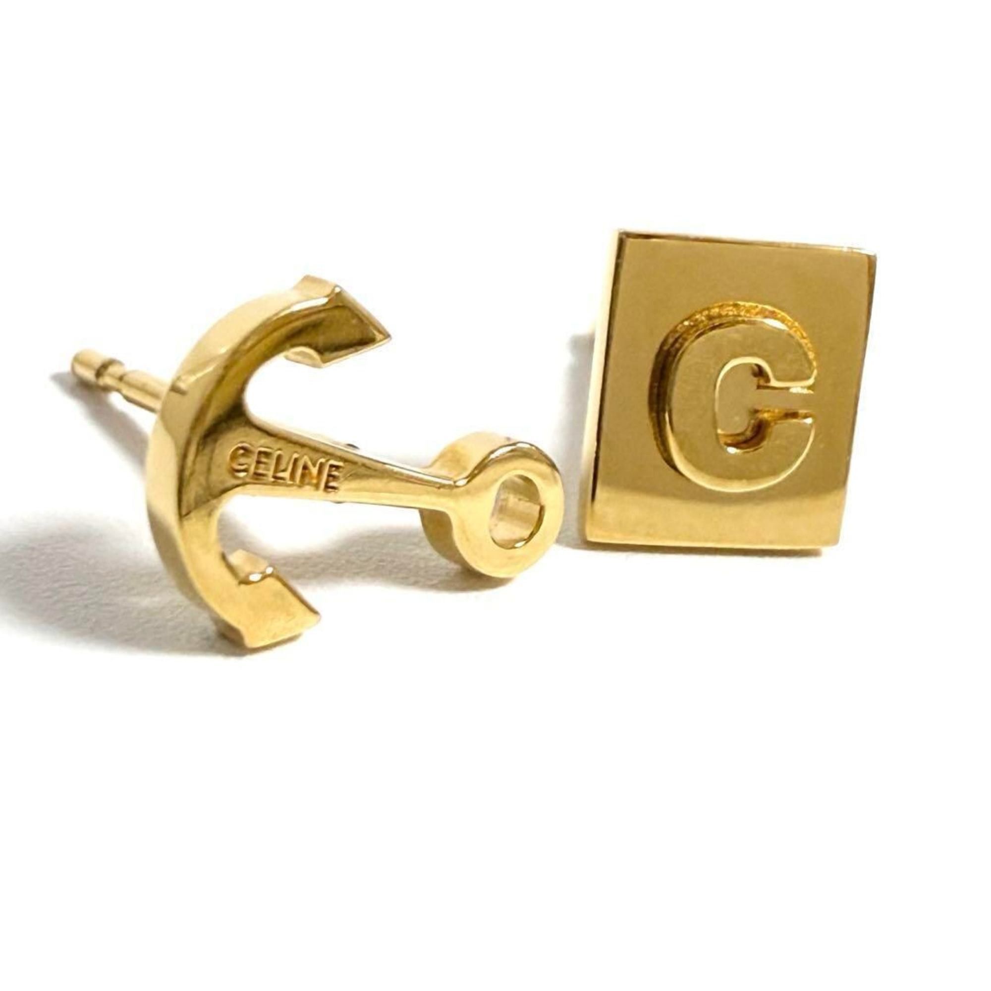 Celine Celine Women's Asymmetrical Earrings C Logo Anchor Size ONE SIZE - 2 Thumbnail