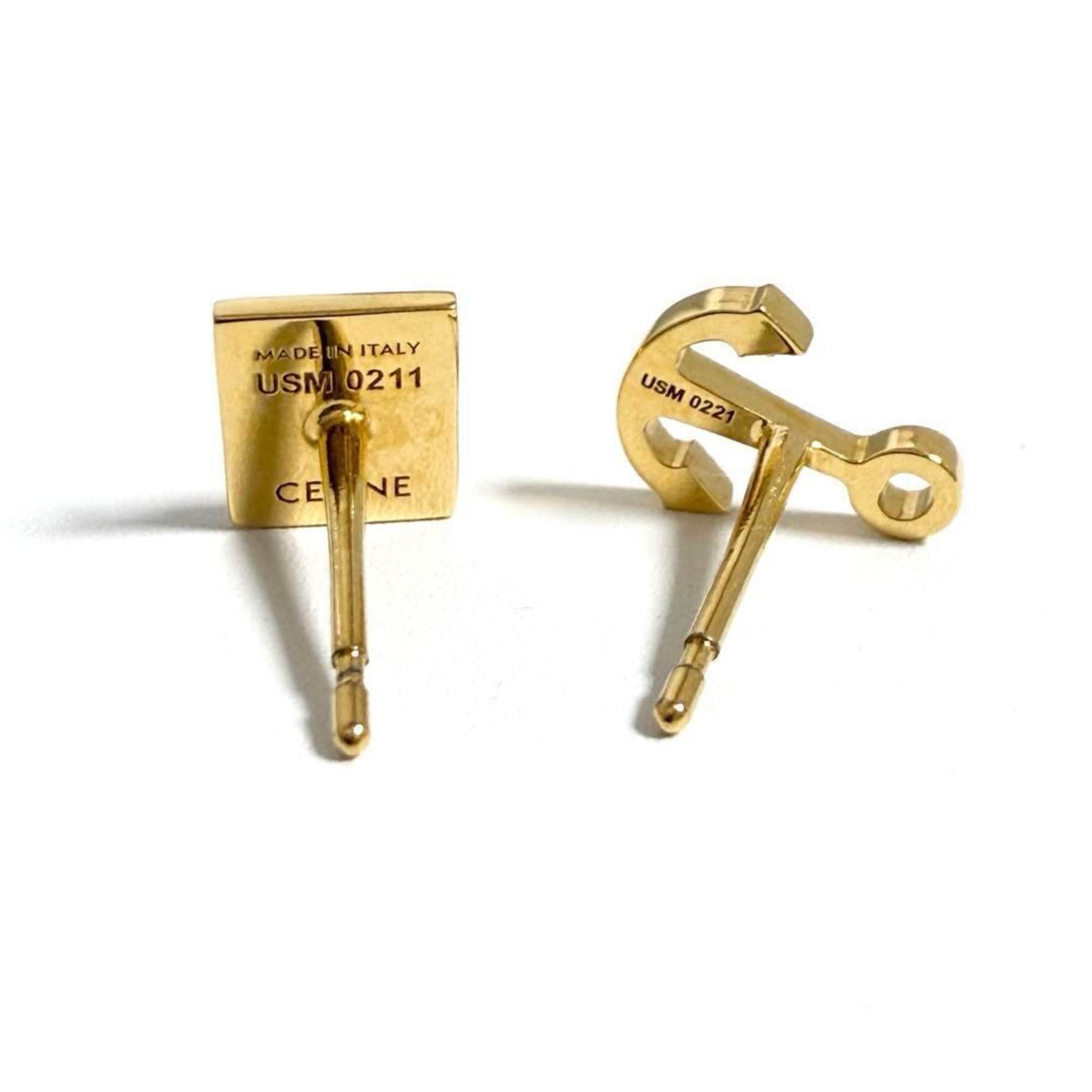 Celine Celine Women's Asymmetrical Earrings C Logo Anchor Size ONE SIZE - 3 Thumbnail